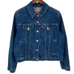 Levi Strauss & Co. Dark Wash Women's Button Front Denim Jean Jacket with Pockets